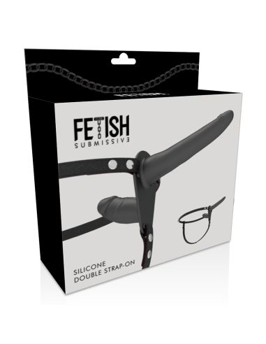FETISH SUBMISSIVE HARNESS - juodi dvigubo įsiskverbimo