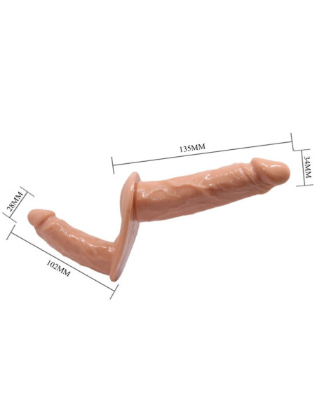 BAILE - YPAČ AISTRINGI DVIGUBI DILDO SU DIRŽAIS
