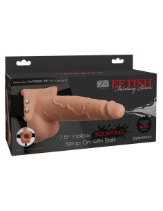 FETISH FANTASY SERIES - ADJUSTABLE HARNESS REALISTIC PENIS WITH BALLS SQUIRTING 19 CM