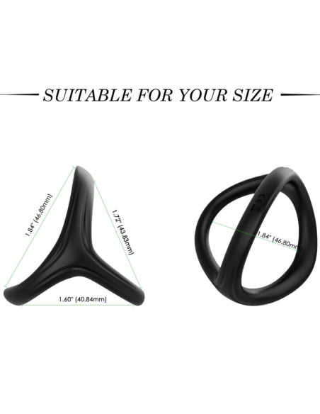 ARMONY - TRESOR DOUBLE SILICONE RING BLACK
