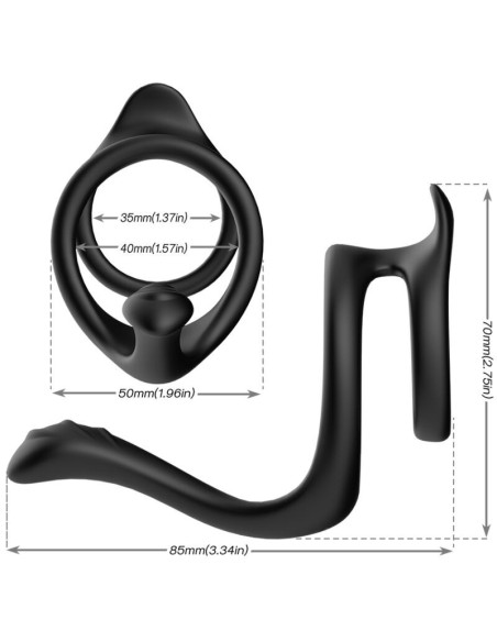 ARMONY - TAIL DOUBLE ANAL RING BLACK