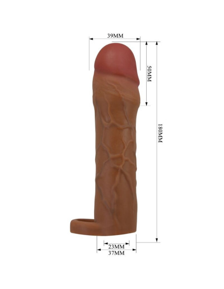 PRETTY LOVE - HANI PENIS SLEEVE WITH 5 CM EXTENSION MULATTO