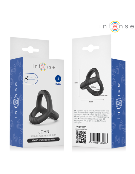 INTENSE - JOHN ADJUSTABLE TRIPLE PENIS RING MODEL 4