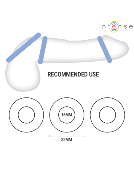 INTENSE - WICK SET OF 3 PENIS RINGS VARIOUS COLORS
