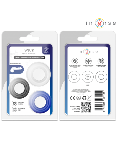 INTENSE - WICK SET OF 3 PENIS RINGS VARIOUS COLORS