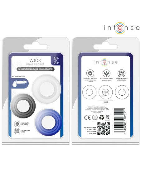 INTENSE - WICK SET OF 3 PENIS RINGS VARIOUS COLORS