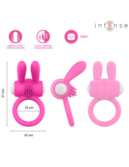 INTENSE - HOPPS VIBRATING PENIS RING WITH CLITORAL STIMULATION PINK