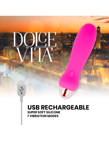 DOLCE VITA - RECHARGEABLE VIBRATOR FIVE PINK 7 SPEEDS