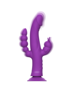 INTENSE - CASANOVA TRIUŠIO SILIKONINIS VIBRATORIUS SU TRIJU VARIKLIU, VIOLETINIS 2