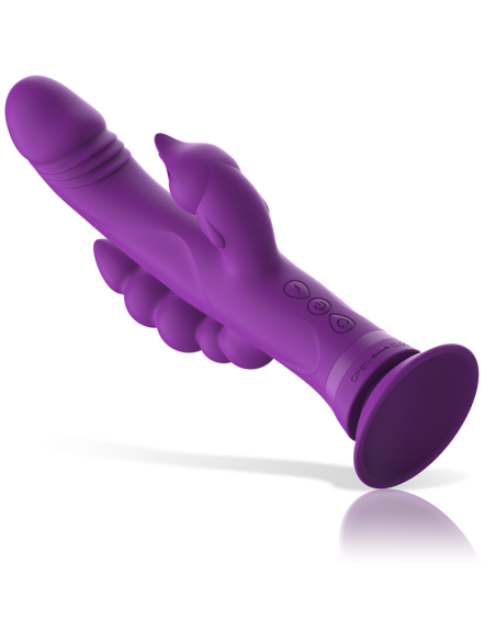 INTENSE - CASANOVA TRIUŠIO SILIKONINIS VIBRATORIUS SU TRIJU VARIKLIU, VIOLETINIS