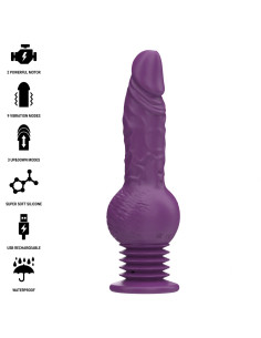 INTENSE - TATUM DAUGIAFUNKCINIS VIBRATORIUS AUKŠTYN IR ŽEMYN VIBRACIJOS STIPRIKLIS 24 CM VIOLETINIS 2