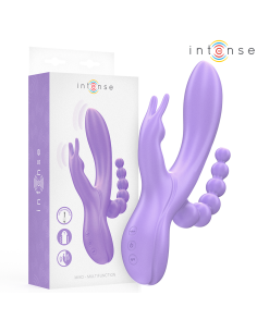 INTENSE - MIKO TRIPLE VIBRATOR RABBIT ir STIMULATOR ir ANAL 7 VIBRATIONS PURPLE