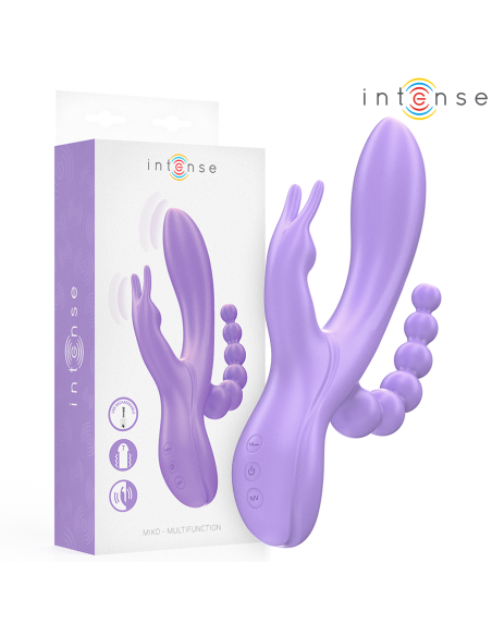 INTENSE - MIKO TRIPLE VIBRATOR RABBIT and STIMULATOR and ANAL 7 VIBRATIONS PURPLE