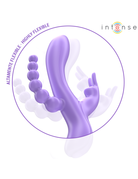 INTENSE - MIKO TRIPLE VIBRATOR RABBIT and STIMULATOR and ANAL 7 VIBRATIONS PURPLE