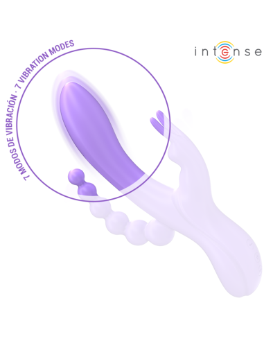 INTENSE - MIKO TRIPLE VIBRATOR RABBIT and STIMULATOR and ANAL 7 VIBRATIONS PURPLE