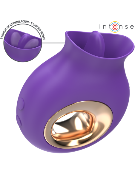 INTENSE - TULI CLITORIS STIMULATOR 9 VIBRATIONS and 9 OSCILLATIONS PURPLE