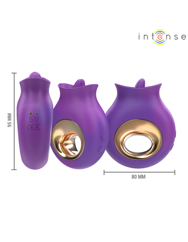 INTENSE - TULI KLITORIO STIMULIATORIUS 9 VIBRACIJOS IR 9 VIRSĖJIMAI VIOLETINĖ
