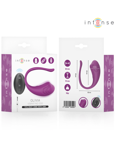 INTENSE - OLIVIA PURPLE VIBRUOJANČIAS KIAUŠINIS SU NUOTOLINIO VALDYMO PULTU