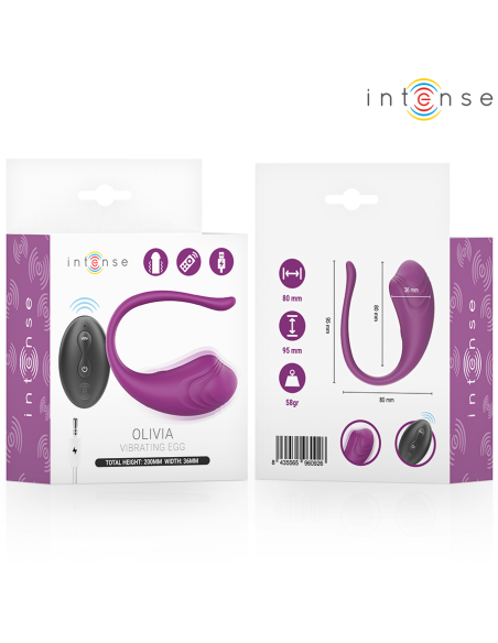 INTENSE - OLIVIA PURPLE VIBRUOJANČIAS KIAUŠINIS SU NUOTOLINIO VALDYMO PULTU