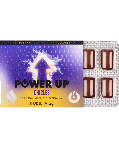 WUG POWER UP – FUNCTIONAL CAFFEINE and MATE COFFEE FLAVOUR GUM BLISTER 8 PCS