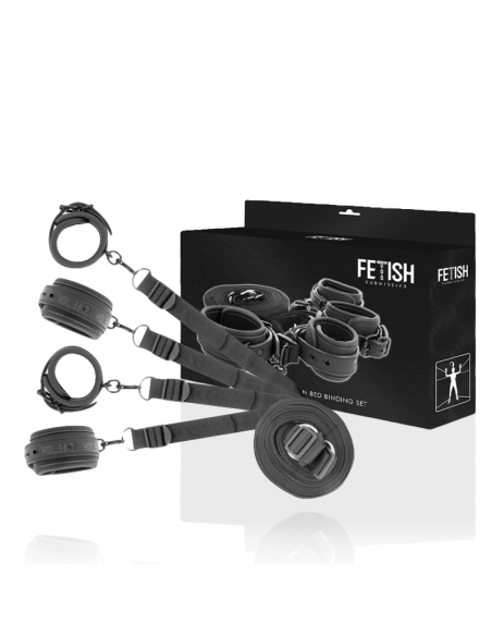 FETISH SUBMISSIVE - ANTRANKIŲ IR KAKLAIŠČIŲ RINKINYS SU NOPRENO PAMUŠALIU
