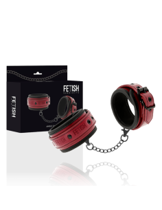 FETISH SUBMISSIVE DARK ROOM - VEGAN LEATHER ANKLE HANDCUFFS WITH NEOPRENE LINING 2