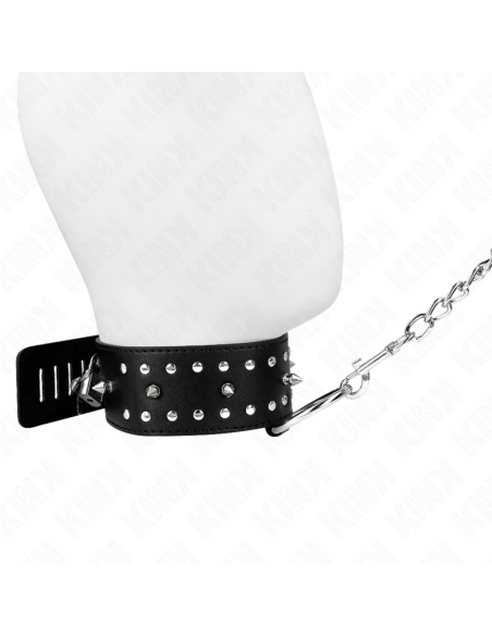 KINK - KARO PAVADŽIUKAS SU 65 CM SU SIDABRINĖMIS KNIEDĖMIS, MODELIS 1, REGULIUOJAMAS 36-43 CM X 5 CM