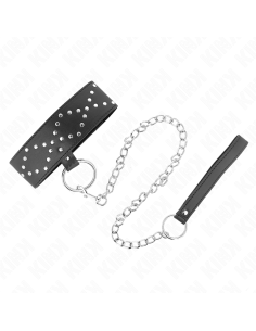 KINK - NECKLACE 65 CM WITH LEASH WITH SILVER STUDS MODEL 3 ADJUSTABLE 36-43 CM X 5 CM 2