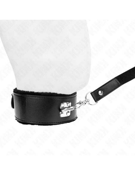KINK - KAKLO PAVADĖLIS SU PAVADĖLIU 116 CM SU SIDABRINĖMIS KNIEDĖMIS, MODELIS 4, JUODAS, REGULIUOJAMAS 40-48 CM X 6 CM