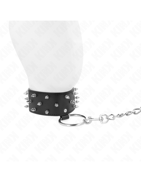 KINK - KARO PAVADŽIUKAS SU 65 CM SU SIDABRINĖMIS KNIEDĖMIS, MODELIS 5, REGULIUOJAMAS 36-43 CM X 5 CM