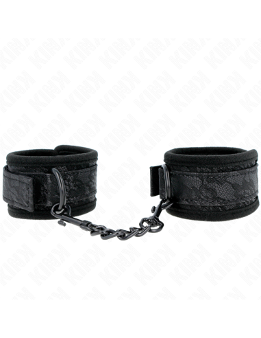 KINK - Tamsūs nėriniuoti riešo antrankiai iš neopreno, reguliuojami juodi, 20-29 CM x 5 CM