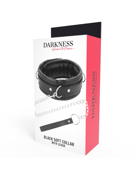 DARKNESS - SOFT LEATHER NECKLACE WITH CHAIN