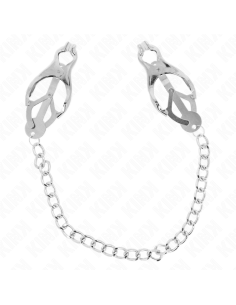 KINK - JAPONIŠKI DOBILŲ RAŠTO SPENELIŲ ŽNYPTELĖS SU GRANDINE, SIDABRINĖS, 30 CM 2