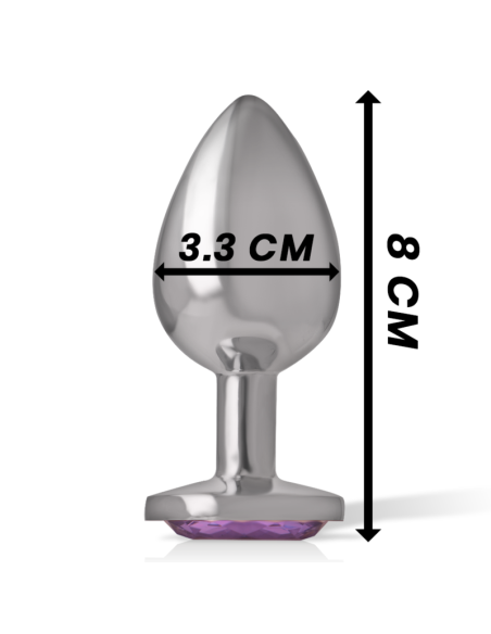 INTENSE - ALUMINUM METAL ANAL PLUG WITH VIOLET CRYSTAL SIZE M