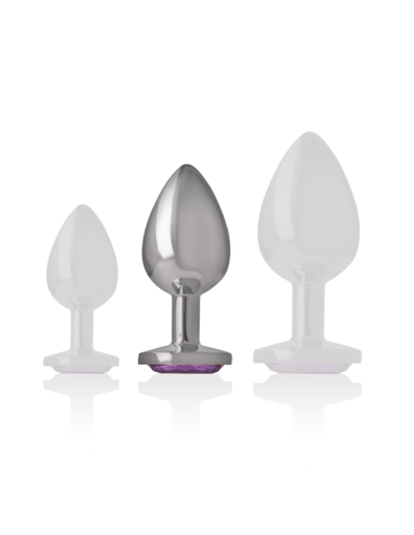 INTENSE - ALUMINUM METAL ANAL PLUG WITH VIOLET CRYSTAL SIZE M