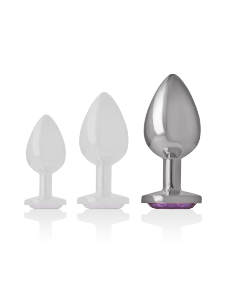 INTENSE - ALUMINUM METAL ANAL PLUG WITH VIOLET CRYSTAL SIZE L