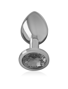 INTENSE - ALUMINUM METAL ANAL PLUG WITH BLACK GLASS SIZE M 2