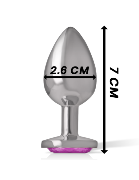 INTENSE - ALUMINUM METAL ANAL PLUG WITH PINK CRYSTAL SIZE S