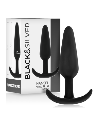 BLACKandSILVER - HANSEL silikoninis analinis kaištis su maža rankena