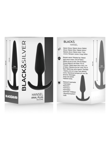 BLACKandSILVER - HANSEL silikoninis analinis kaištis su maža rankena
