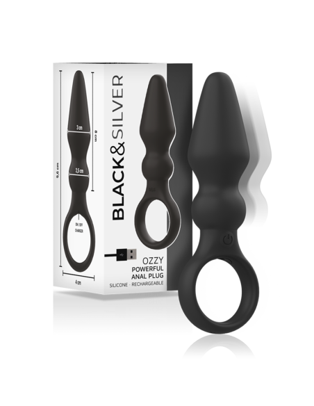 BLACKandSILVER - OZZY POWERFUL SILICONE ANAL PLUG