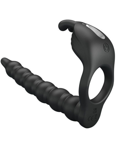 PRETTY LOVE - BLACKNEY PENIS RING WITH BLACK VIBRATOR PLUG