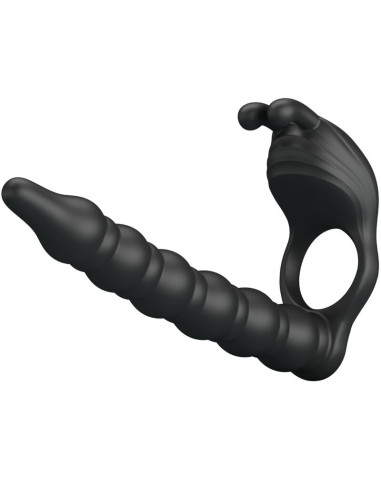 PRETTY LOVE - BLACKNEY PENIS RING WITH BLACK VIBRATOR PLUG