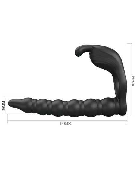 PRETTY LOVE - BLACKNEY PENIS RING WITH BLACK VIBRATOR PLUG