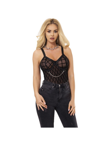 SUBBLIME - 954260 BODY WITH CHAINS GARTER BELT BLACK S-M