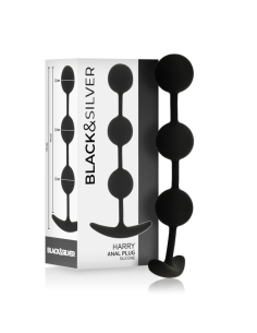 BLACKandSILVER - HARRY ANAL ROŽINIS 3 SILIKONINĖS RUTULIAI 14 CM