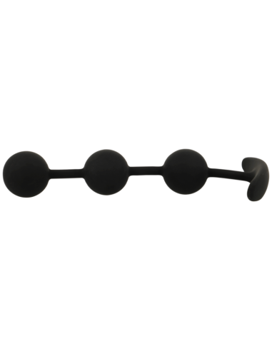 BLACKandSILVER - HARRY ANAL ROŽINIS 3 SILIKONINĖS RUTULIAI 14 CM