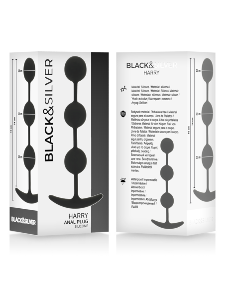 BLACKandSILVER - HARRY ANAL ROSARY 3 SILICONE SPHERES 14 CM