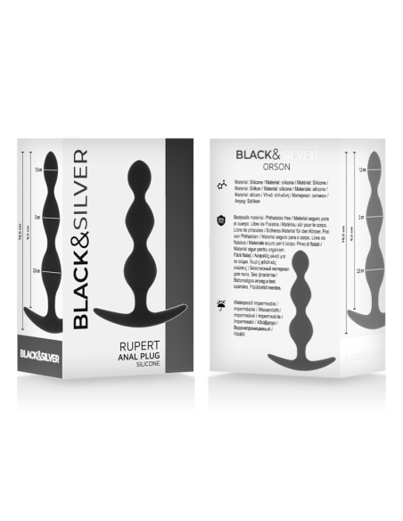BLACKandSILVER - RUPERT analinio kamuoliuko grandinėlė 10 CM