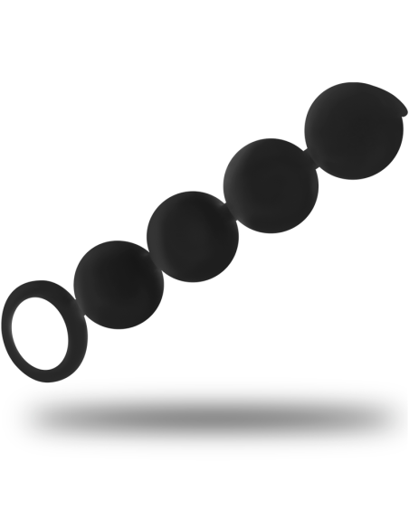 BLACKandSILVER - LENNON ANAL ROŽINIS 4 SILIKONINĖS RUTULIUKĖS 15 CM